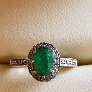 14KT Natural Emerald Ring